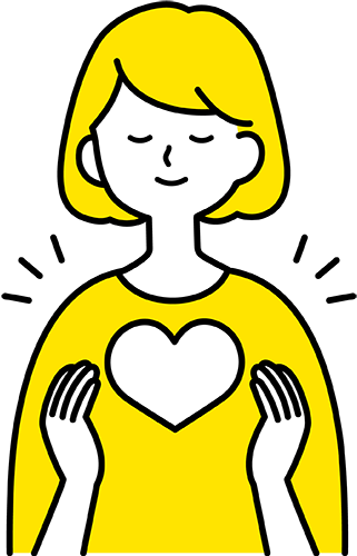 ハートを持った女性